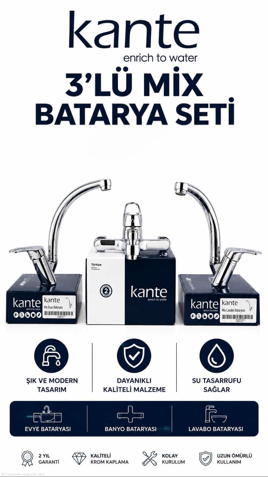 KANTE 3’LÜ MİX BATARYA SETİ