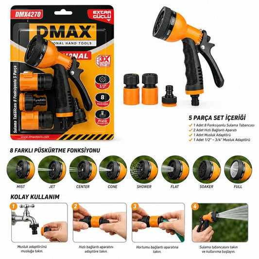 DMAX 8 FONKSİYONLU SULAMA TABANCASI