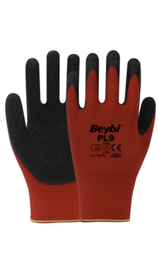 BEYBİ Pl9 Camcı Polyester Örme Lateks Işçi Eldiveni 5 adet